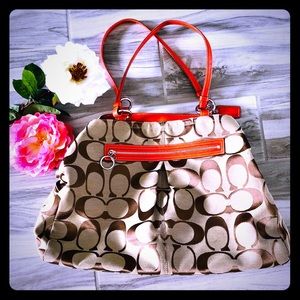 Authentic Shoulder Coach Bag Orange Color